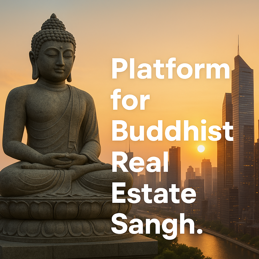 Gautam Buddha under Bodhi tree with golden sunlight, symbolizing peace and progress - Platform for Buddhist Real Estate Sangh (PFBRES)